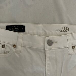 J. Crew Rayner wide leg crop white jeans. High rise size 8